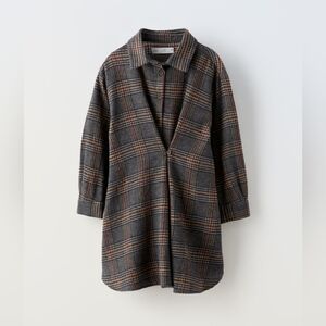 ZARA DOUBLE BREASTED PLAID DRESS